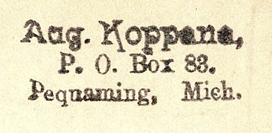 Bookstamp of the first Koppana-American