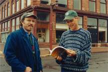 Authors Dave Engel and Gerry Mantel in downtown Calumet, Michigan