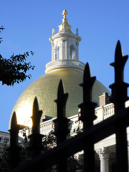 rear of the Massachusetts State House, as seen from Beacon Hill